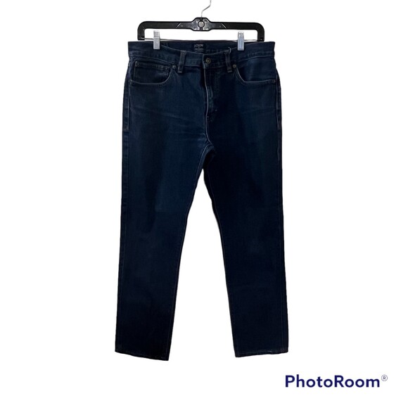 J. Crew Mens The Driggs Blue Dark Washed Straight Leg Denim Jeans Size 32